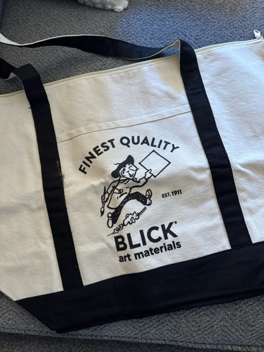 New Blick Art Materials zip top shopper bag Trader Joe's Grocery tote